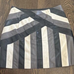 DROMe Mod Stripe Leather Mini Skirt